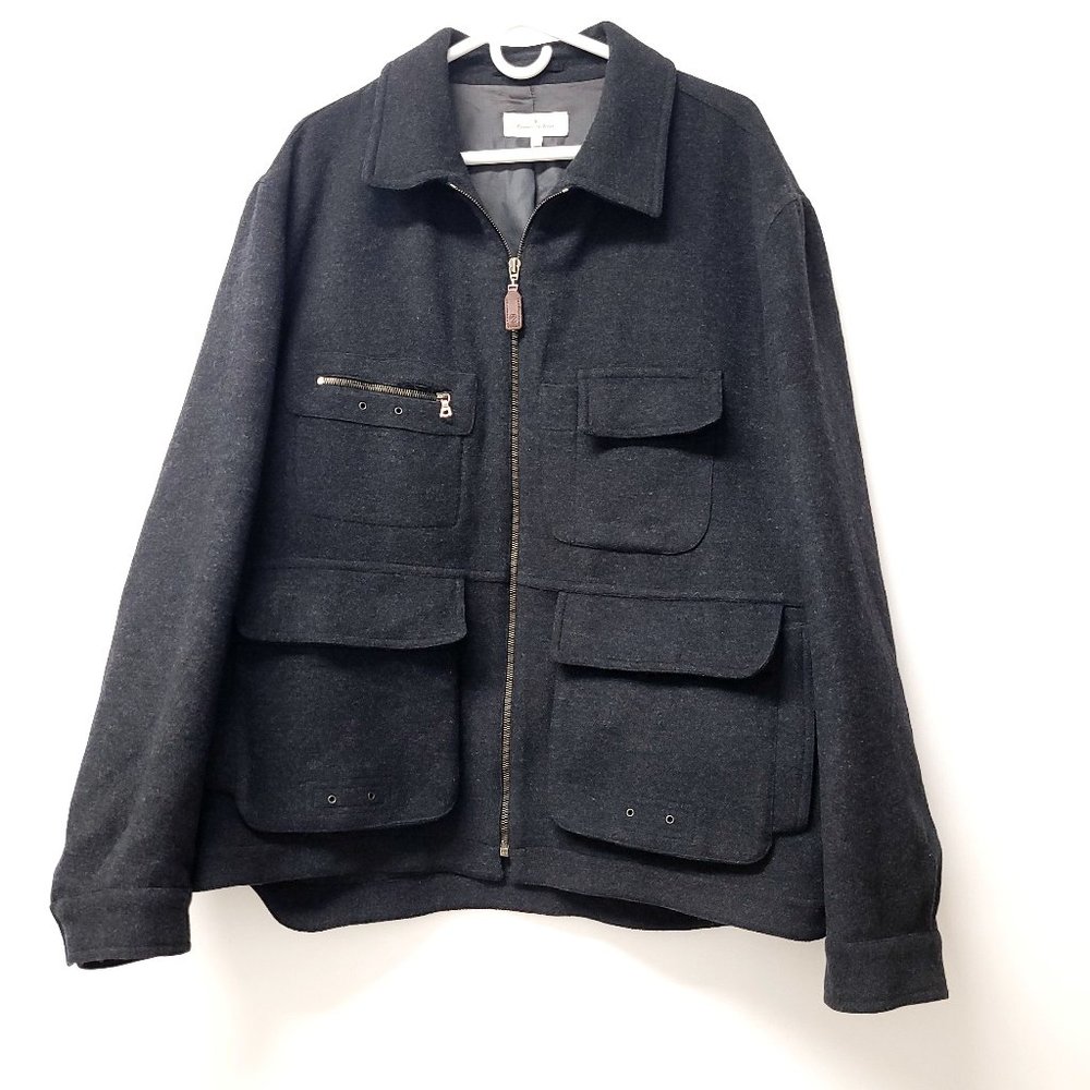 Ermenegildo Zegna Mens Full Zip Jacket Size XXL Black Made In Italy